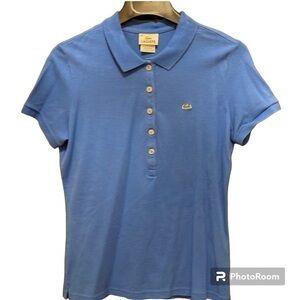 LACOSTE 5-Button Polo Shirt Blue Shortsleeve‎ Women's Size 44